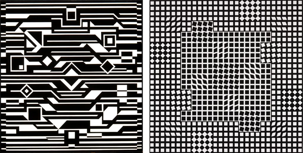 Victor Vasarely: Gizeh, 1955-1962 és Tlinko-F 1956-1962